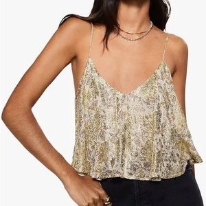Zara Floral & Gold Tank Top Size S